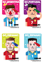 方脑壳小人#世界杯球星卡通系列——厦门晓岛设计 