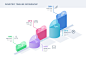 Isometric timeline infographic template