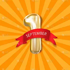 9月1日。回到学校背景与橙色光线。海报、贺卡或小册子。