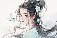 古风好看的水彩 动漫人物 壁纸 - 小红书