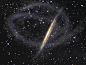 NGC 5907的恒星潮汐流
巨大的恒星潮汐流似乎环绕着NGC 5907星系。这些弧状结构形成细长的环，从狭窄的螺旋盘面边缘向外延伸超过15万光年。由于整个星系侧向地球，NGC 5907也被称为刀锋星系。星系中的恒星潮汐流只有在长时间曝光下才会留下记录，其很可能是一个矮星系被NGC 5907捕获后残存的踪迹。科学家推测，40多亿年前，一个较小的星系被NGC 5907撕扯喝吞并，现在只剩下散落在轨道上的碎片。最终，这张来自新墨西哥州一个小型机器人观测站的图像支持了这样一种宇宙学设想：包括我们银河系在内的大型