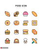 面包汉堡蛋卷巧克力饼干厨师标志UI图标 icon图标 扁平图标