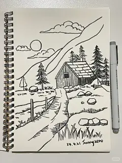 简单绘画风景画 - 小红书搜索