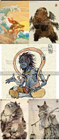 6300张中国风山海经妖怪图片参考风俗民俗古代妖魔鬼怪饕餮异兽录-淘宝网