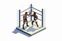 扁平风体育场运动员操场插画