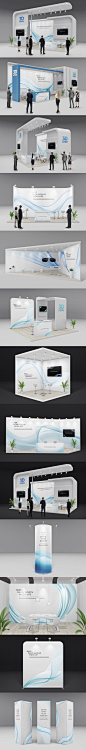 高品质的高端展示贸易展览展位摊位VI样机展示模型mockups  