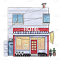 手绘水彩-旅馆创意贴纸-旅馆