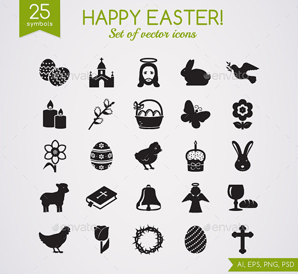 复活节的图标.——季节性图标Easter...