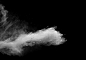 白色粉末在黑色背景下爆炸雲。白色灰塵顆粒飛濺。圖像檔