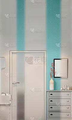彩色小公寓的3d插图。室内设计为现代风格的大厅