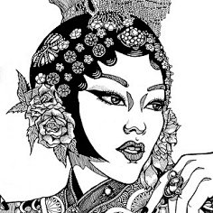 com中国风黑白装饰画@北坤人素材-就是你啊采集到黑白装饰画采集item.
