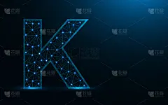 暗色,几何形状,字母,绘画插图,英文字母k,图像,矢量,低多边形效果 ,抽象,字体