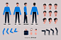 Cartoon boy character template
