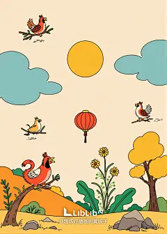 环境场景扁平简笔画插画-LoRA-想炼好插画的黄厨子-LiblibAI