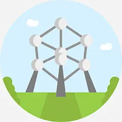 Atomium图标 https://88ICON.com 建筑 纪念碑 布鲁塞尔 比利时 地标 欧洲 原子塔