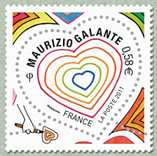 2011年法国情人节心型邮票，主题为«c...