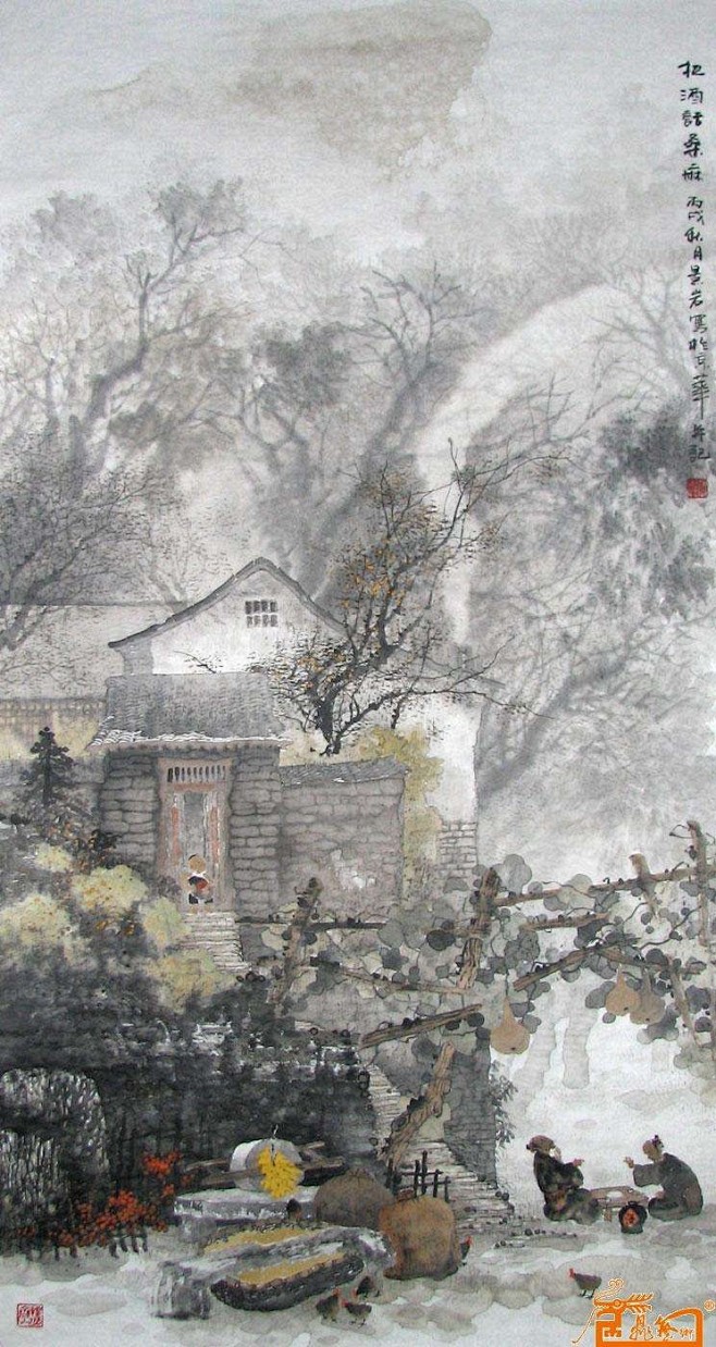 故人具鸡黍，邀我至田家。绿树村边合，青山郭外斜。开轩面场圃，把酒话桑麻。待到重阳日，还来就菊花。（唐·孟浩然《过故人庄》） 【图：赵景岩】