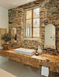 木石制混搭自然风格浴室装修