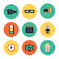 电影图标设置-杂项图标Movie Icon Set - Miscellaneous Icons艺术、球、按钮,相机,卡片,椅子,电影院,拍板,通信,计算机,设计师,导演,饮料、娱乐、电影、幻灯片,平坦,游戏,图形、图标,图标,说明,操纵杆,麦克风,现代、电影、多媒体、音乐、对象、用户界面 art, ball, button, camera, card, chair, cinema, clapperboard, communication, computer, designer, director, dri