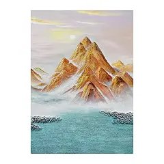 大芬油画村纯手绘油画玄关走廊客厅装饰画抽象肌理画《日照金山》-淘宝网