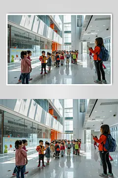 AI数字艺术儿童博物馆科技馆研学团摄影图