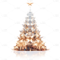 圣诞节平安夜梦幻感3D立体圣诞树元素素材