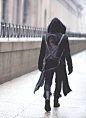 boris bidjan saberi | macabre | dark fashion | goth | obscure | high fashion | black leather bag & jacket: 