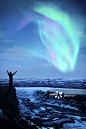 北极光,冰岛国,极光,风景,垂直画幅正版图片素材