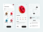 Donut UI pizza shopping app tracking app application product details product add to card food delivery app application ui app design card ui mobile ui mobile app ios app tracking donut shop online delivery uiux ui app