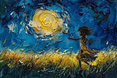 原野六一儿童节小王子油画风插画