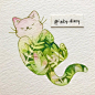 一组清新可爱风水彩作品#色彩#   ins:inky.diary ​​​​