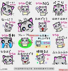 line贴图表情包Hiromi cat 这是一个可爱的猫咪贴纸我It i