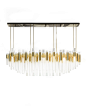 Waterfall Rectangular Suspension | Luxxu | Modern Design and Living : Everything sparkles under this elegant chandelier. This masterpiece made with gold plated brass combined with ribbed fine tubes of crystal glass brings a natural feeling of waterfalls t