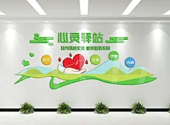 心灵驿站谈心室宣传文化墙模板