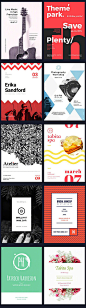 【近百种海报设计的布局表现形式】如何在海报设计中巧妙的编排图文内容，图片、图案、插画、几何的多种运用方式供你获取灵感。来自Amber Graphics #设计秀#