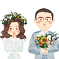 Q版头像定制婚礼婚纱情侣手绘写实请柬插画卡通水彩logo请帖设计-淘宝网