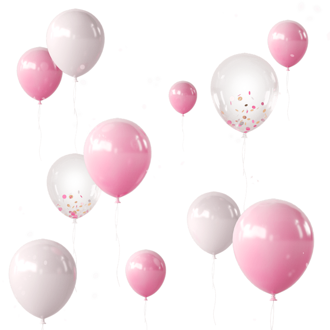 3D情人节粉色气球节日元素