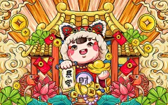 恭贺新春卡通春节快乐新年快乐插画卡通人物春节插画