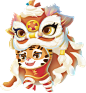 舞狮子 老虎 虎宝宝