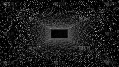 数字抽象的点面板在3D方形隧道作为背景