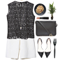 A fashion look from July 2015 featuring lace top, black shoes and black purse. Browse and shop related looks.
