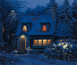 雪夜里，有着昏黄灯光的小屋最美。 | Evgeny Lushpin ​​​​