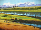 来自秘鲁的画家Aquiles Rondan，用水彩展现了魅力的田园山水风光。