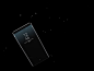 盖乐世 Note8 在屏幕打开的状态下漂浮在水中的模拟图像。