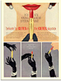 60年代的化妆品广告海报，极具艺术感又充满想象空间。