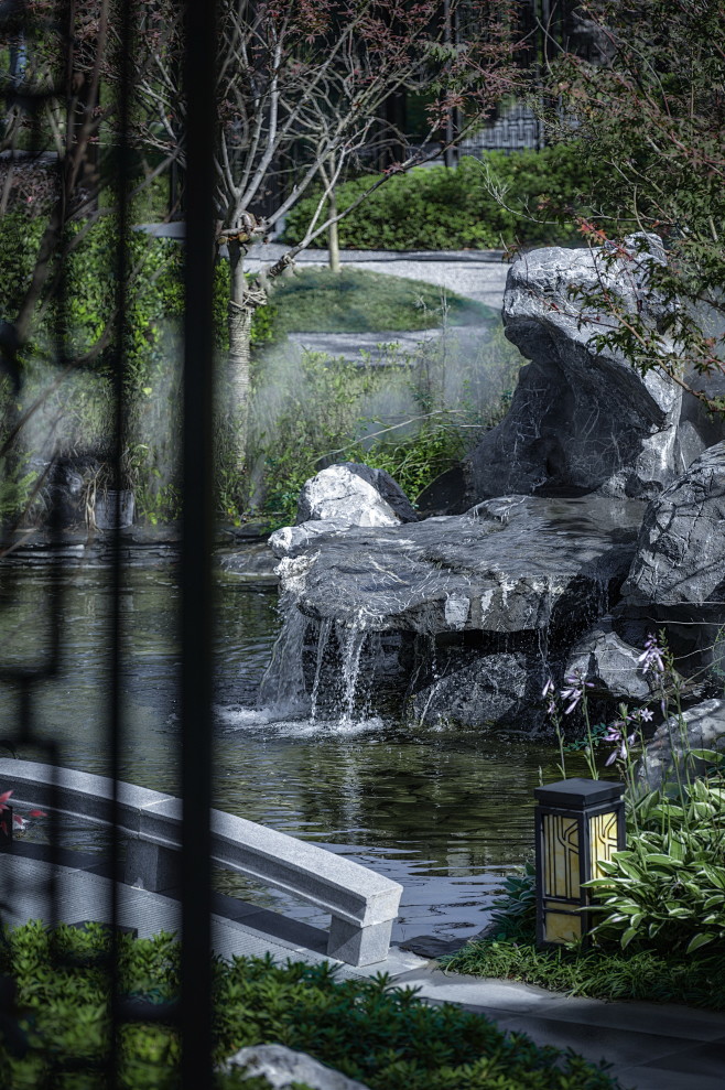 武地汉樾台 住宅景观 水景 景观亭 花池...