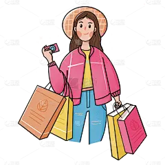 卡通感三八妇女节女性元素贴纸