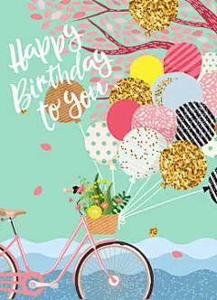 图源免费EPS |生日快乐！可爱的矢量贺卡、海报或封面