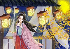 元宵灯会_啊呜wuu__插画师作品_涂鸦王国gracg.com