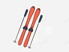 滑雪滑冰冬季玩耍卡通 页面网页 平面电商 创意素材